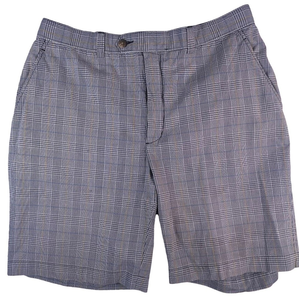 Cutter & Buck Men's Black White Plaid 10 Golf Shorts Size 38 Performance Outdoor